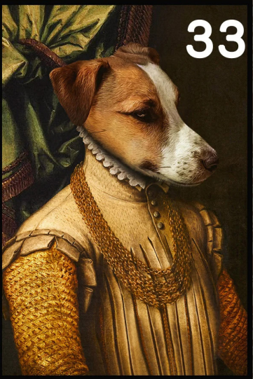 Dog Portrait 寵物客製化 皇室風格 無框畫