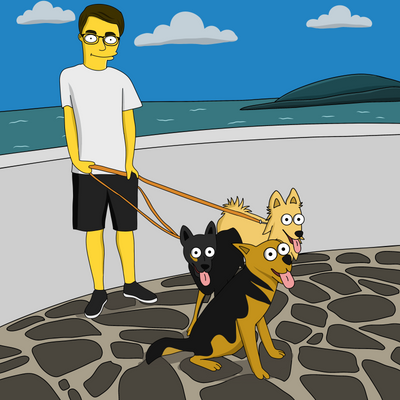 Simpson Potrait 寵物客製畫 辛普森風格 無框畫